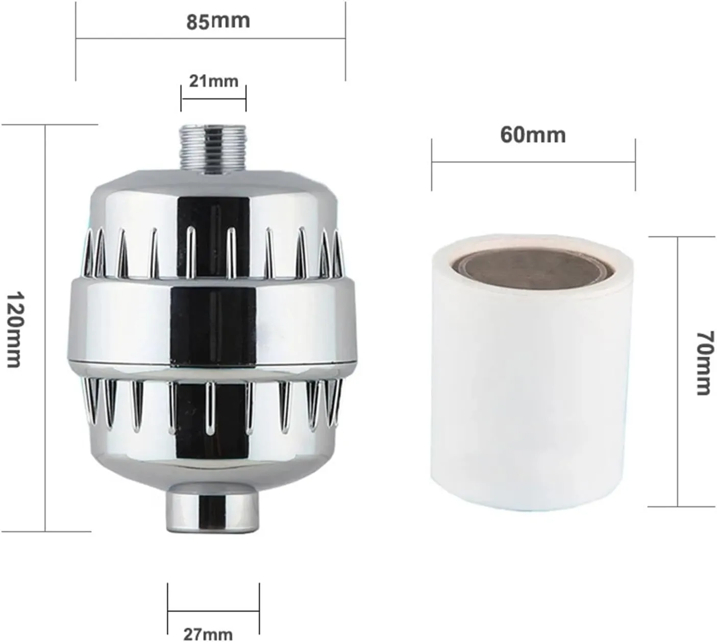 Water Purification Filter Water Shower Filter Purifier for Bathroom Hard Water Softener Chlorine Removing Bathing Filtered(Blue)