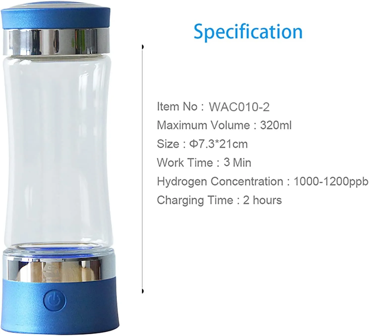 Water Purifiers, Hydrogen Water Bottle Portable Hydrogen Water Ionizer Generator Ionizer SPE/PEM Membrane Technology Make Hydrogen Content Up to 1000-1200 PPB High Concentration USB Rechargeable 320