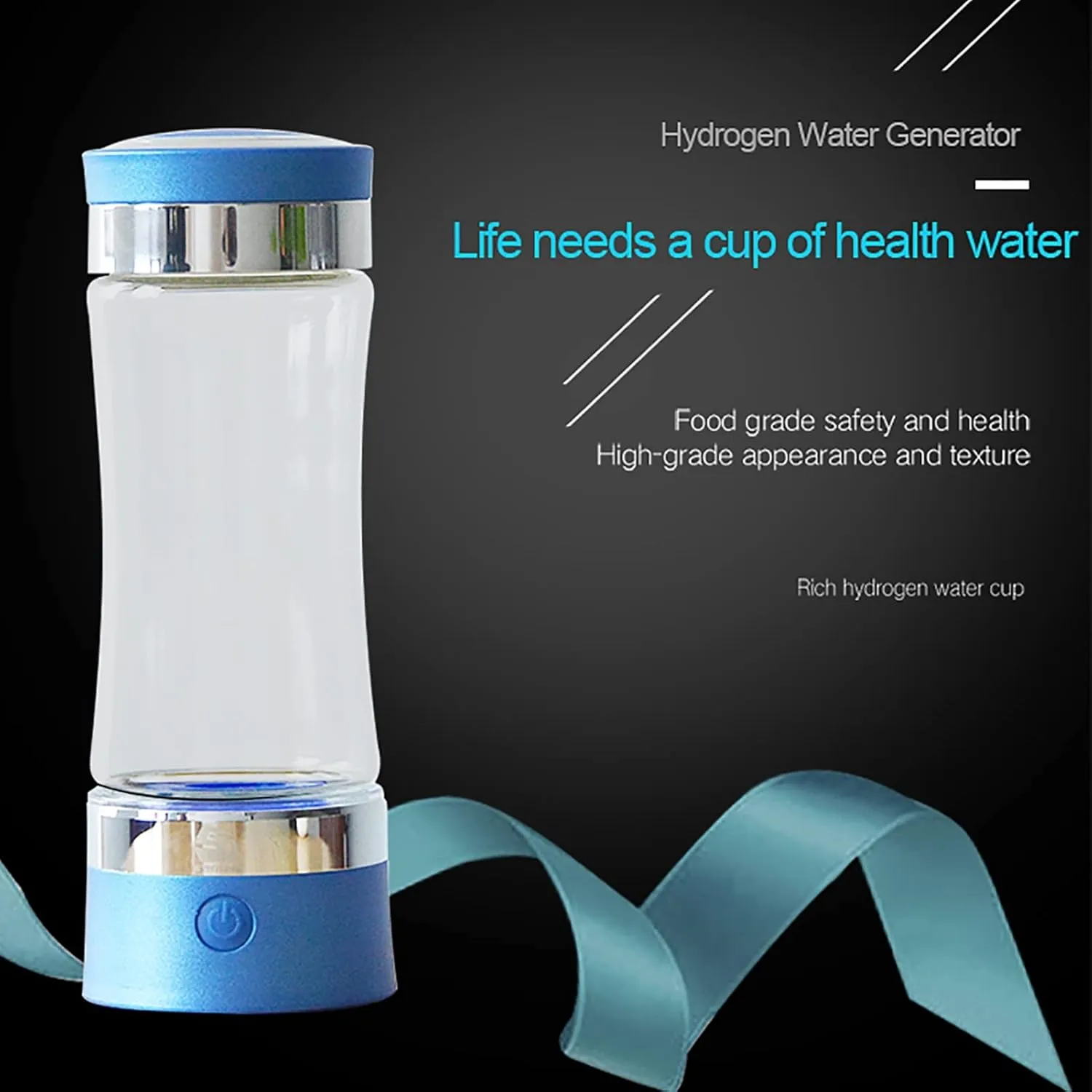 Water Purifiers, Hydrogen Water Bottle Portable Hydrogen Water Ionizer Generator Ionizer SPE/PEM Membrane Technology Make Hydrogen Content Up to 1000-1200 PPB High Concentration USB Rechargeable 320