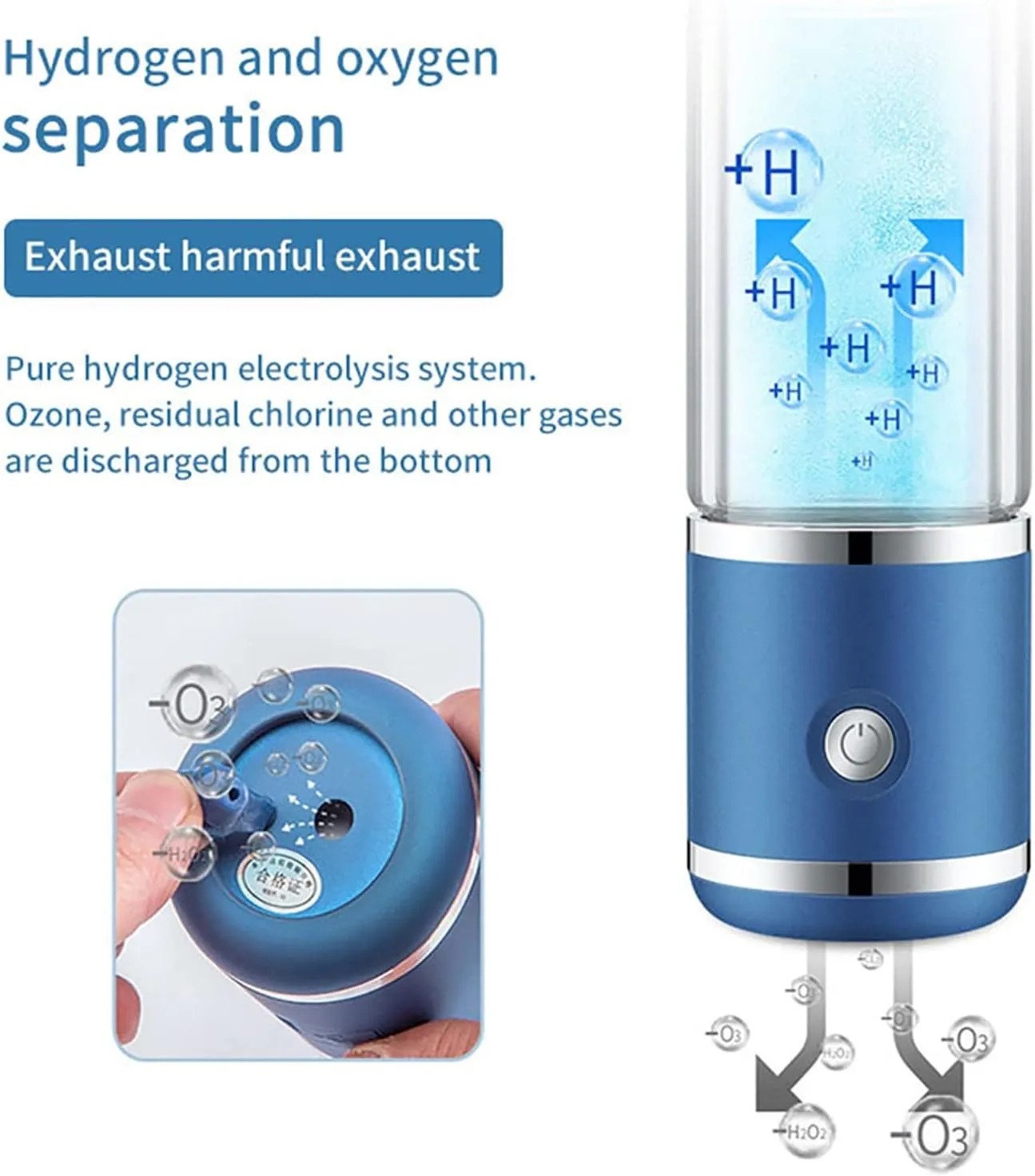 Water Purifiers, Hydrogen Water Generator Ionizer Hydrogen Rich Water Bottle with SPE and PEM Technology Make Hydrogen Content Up to 1200-1500 PPB Discharge Ozone and Chlorine Self- Cleaning Functio