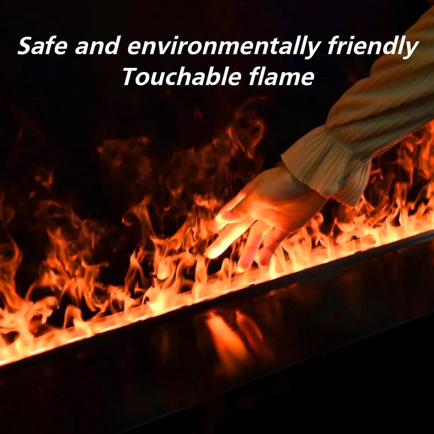 Water Vapor Fireplace Recessed Realistic Atomized Flame, Electric Fireplace with Manual Water Control and Remote Control,with 5ft Power Cord,Size: L31.5 x W7.87x H8.27 in