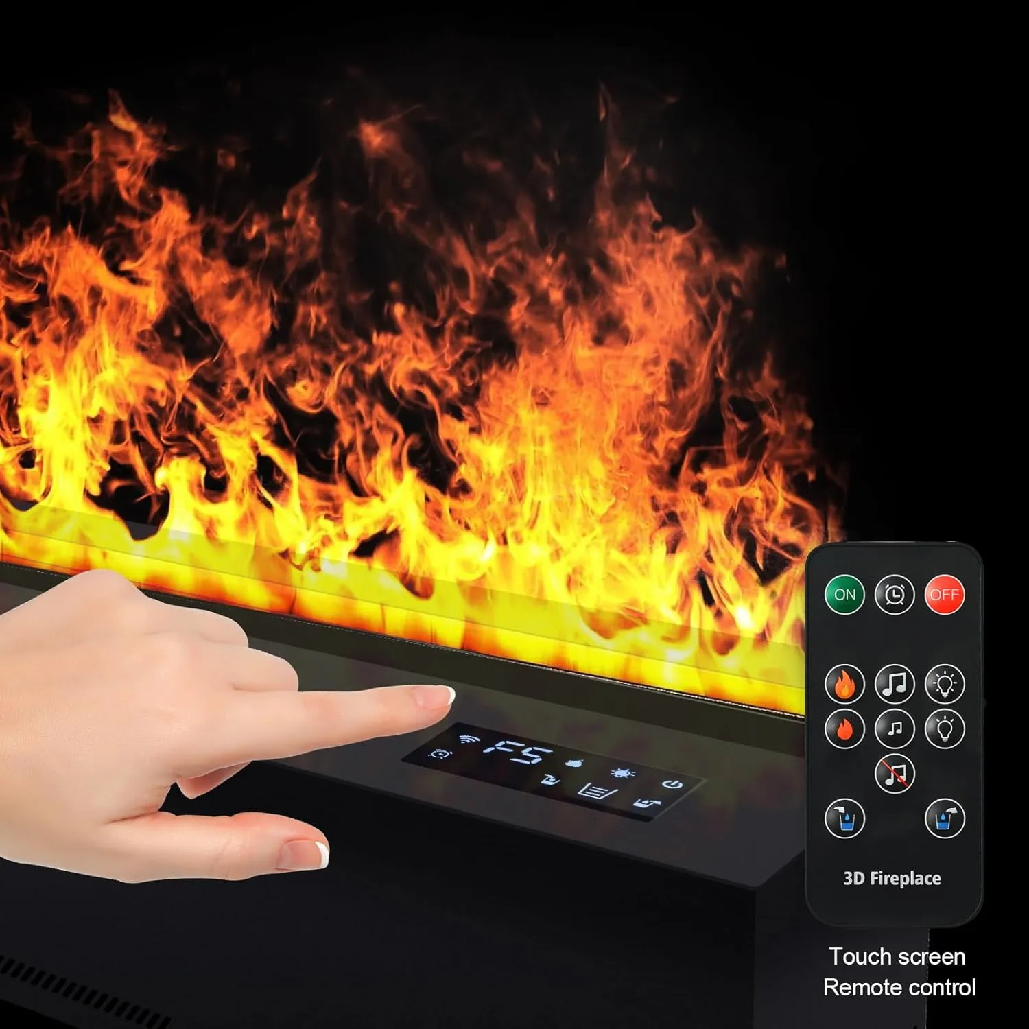 Water Vapor Fireplace Recessed Realistic Atomized Flame, Electric Fireplace with Manual Water Control and Remote Control,with 5ft Power Cord,Size: L31.5 x W7.87x H8.27 in