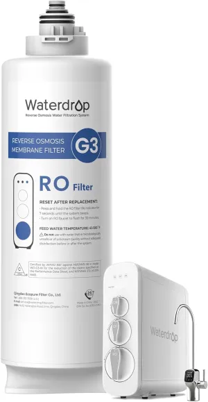 Waterdrop WD-G3-N2RO Replacement Filter, NSF/ANSI 372 Certified, Replacement for WD-G3-W 400 GPD Reverse Osmosis System, 2-year Lifetime
