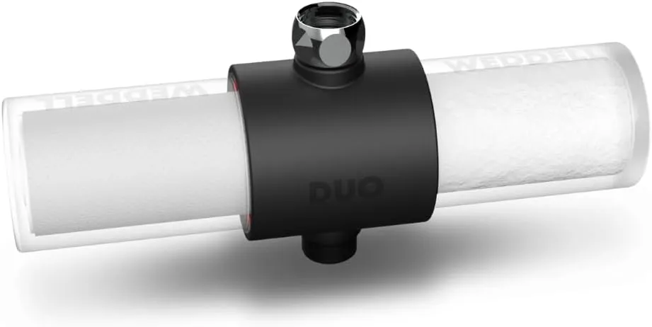 Weddell Duo Shower Filter - NSF Certified Shower Filter, High Pressure Activated Carbon Filter, Removes Chlorine, PFAS & Particulates, Clinically Tested For Healthier Skin & Hair (Black)