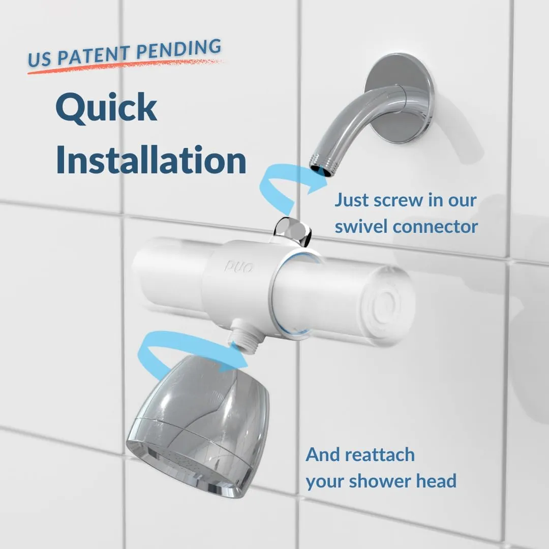 Weddell Duo Shower Filter - NSF Certified Shower Filter, High Pressure Activated Carbon Filter, Removes Chlorine, PFAS & Particulates, Clinically Tested For Healthier Skin & Hair (Black)