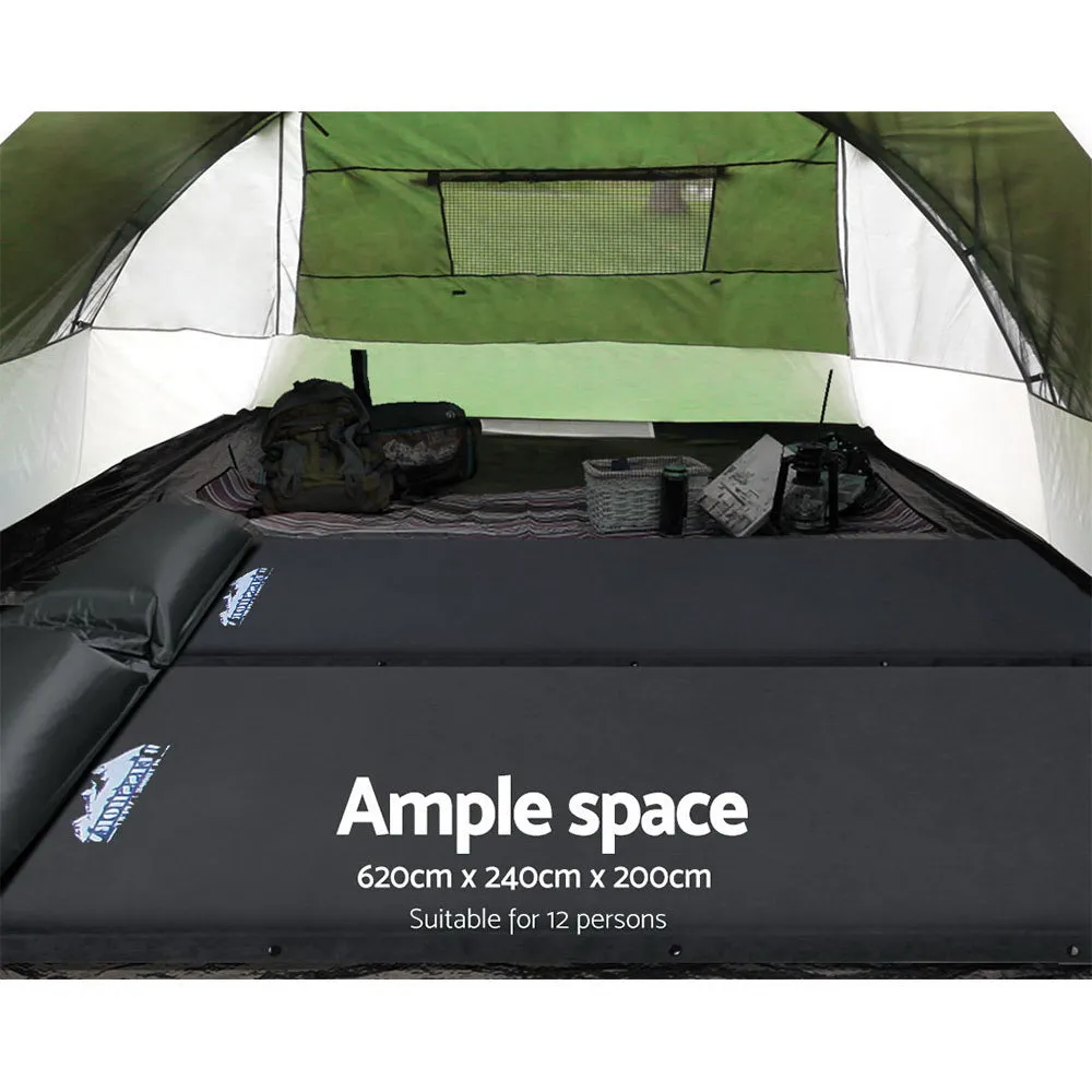 Weisshorn Family Camping Tent 12 Person Hiking Beach Tents (3 Rooms) Green-VIC_Metro