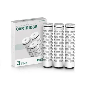 WF99 Water Filter Cartridge Replacements for Water Bottles, Coconut Shell Activated Carbon Reduces Chlorine Taste and Odor, Last 2 Months, 3 Count