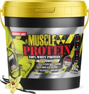 Whey Protein Blend [12 Pounds/Pack of 1]–Vicious Vanilla, Cold Filtered, 25g Pure Protein, 6.6g BCAAs/Serving(Packaging May Vary)