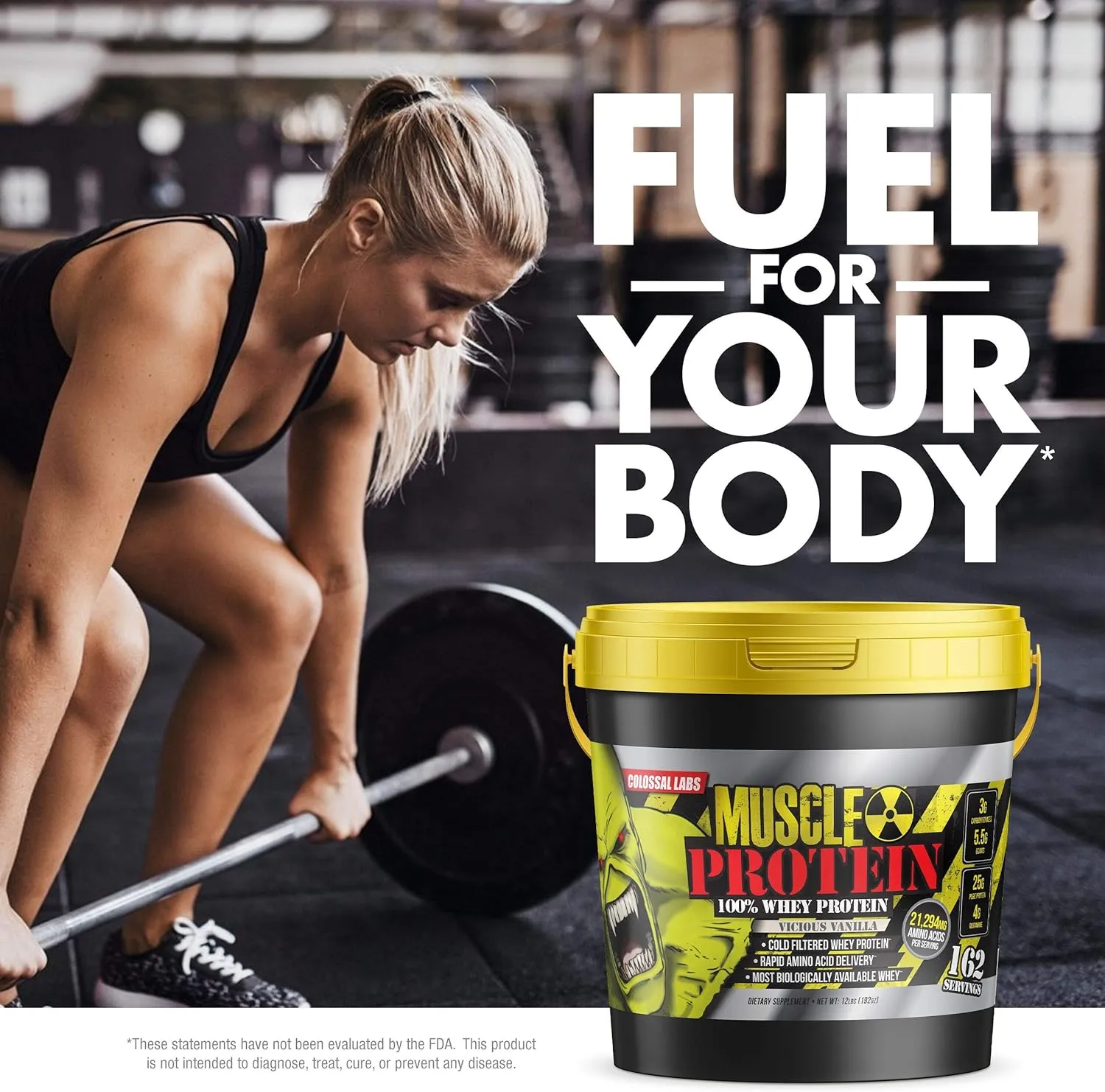 Whey Protein Blend [12 Pounds/Pack of 1]–Vicious Vanilla, Cold Filtered, 25g Pure Protein, 6.6g BCAAs/Serving(Packaging May Vary)