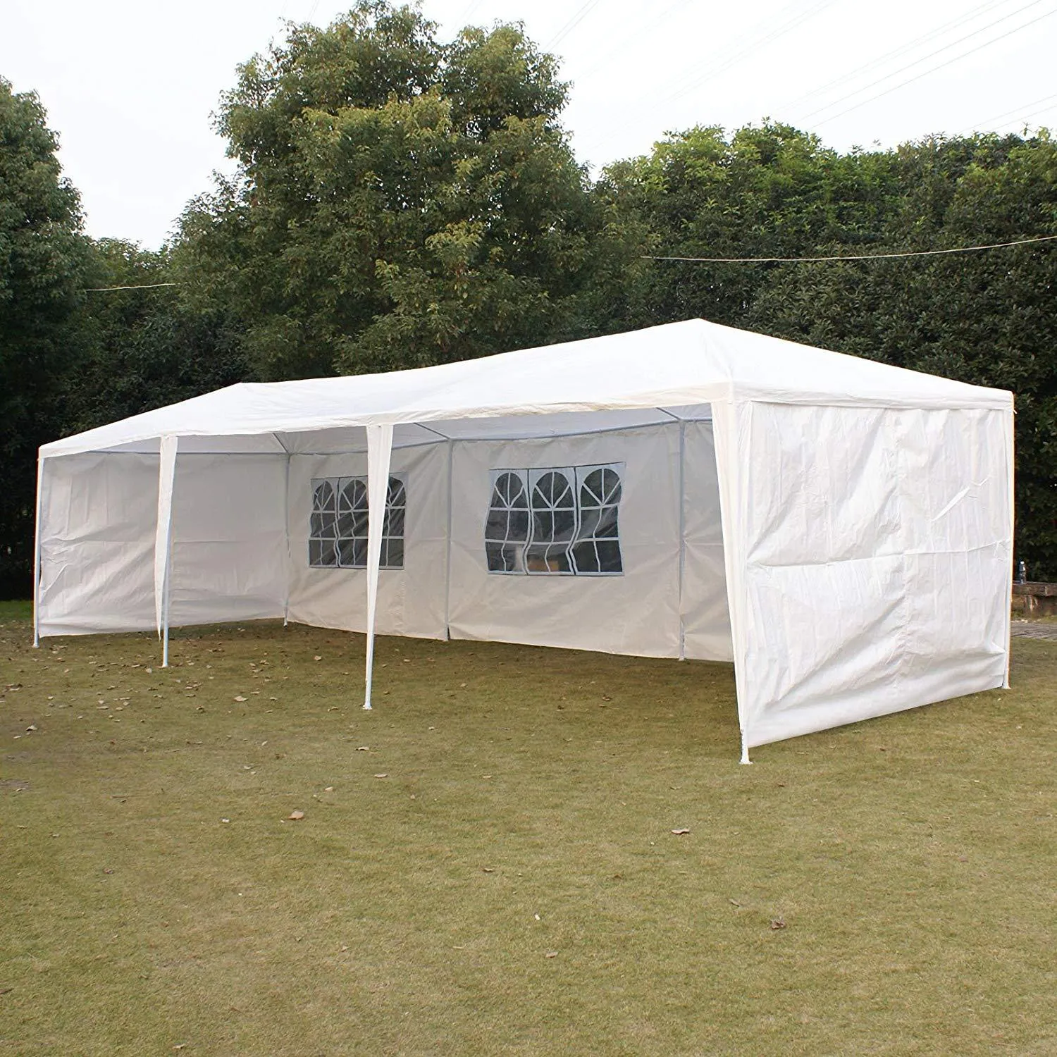 White 10-ft x 30-ft Gazebo Canopy Tent (5 or 8 Removable Walls)