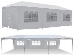 White 10-ft x 30-ft Gazebo Canopy Tent (5 or 8 Removable Walls)