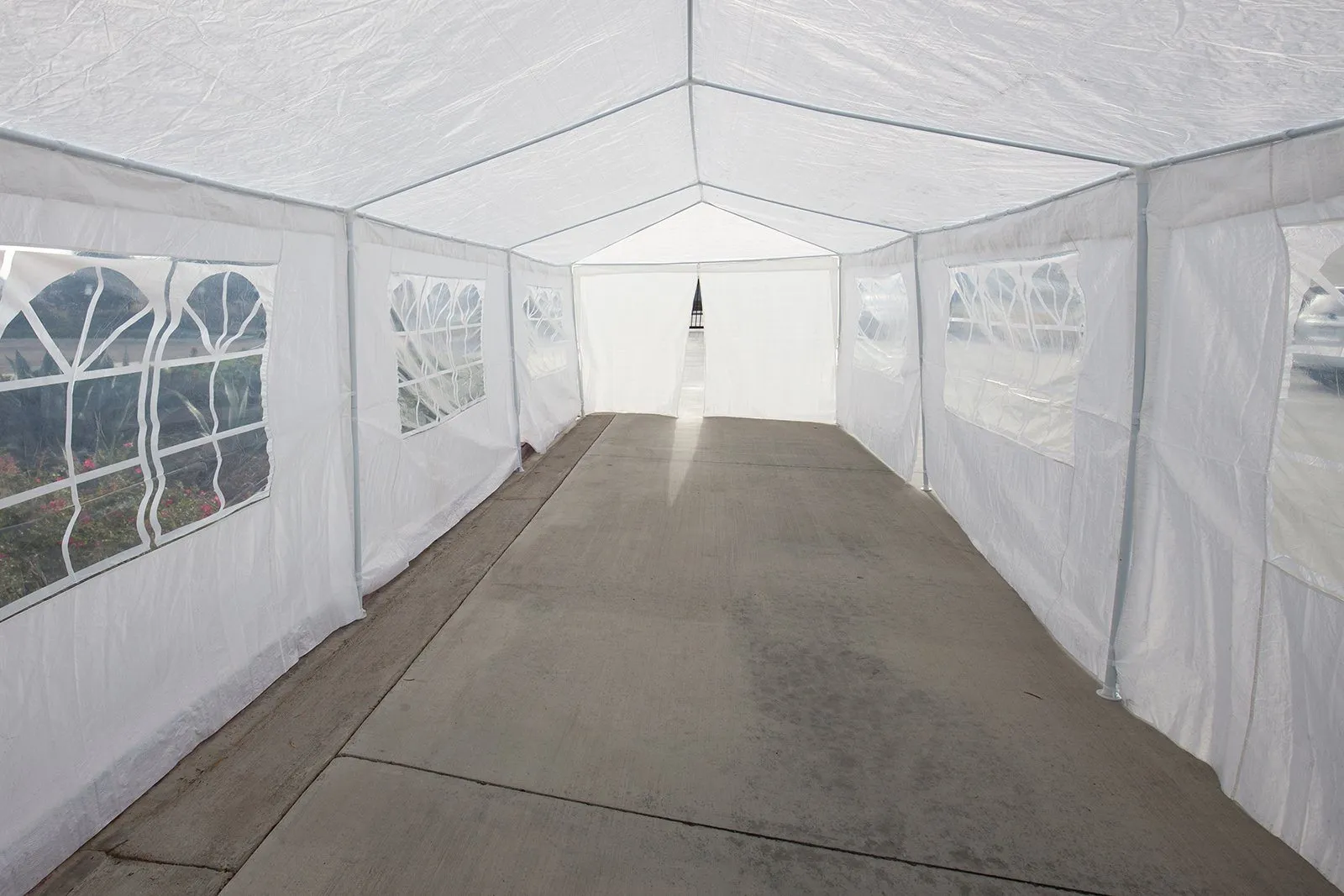 White 10-ft x 30-ft Gazebo Canopy Tent (5 or 8 Removable Walls)