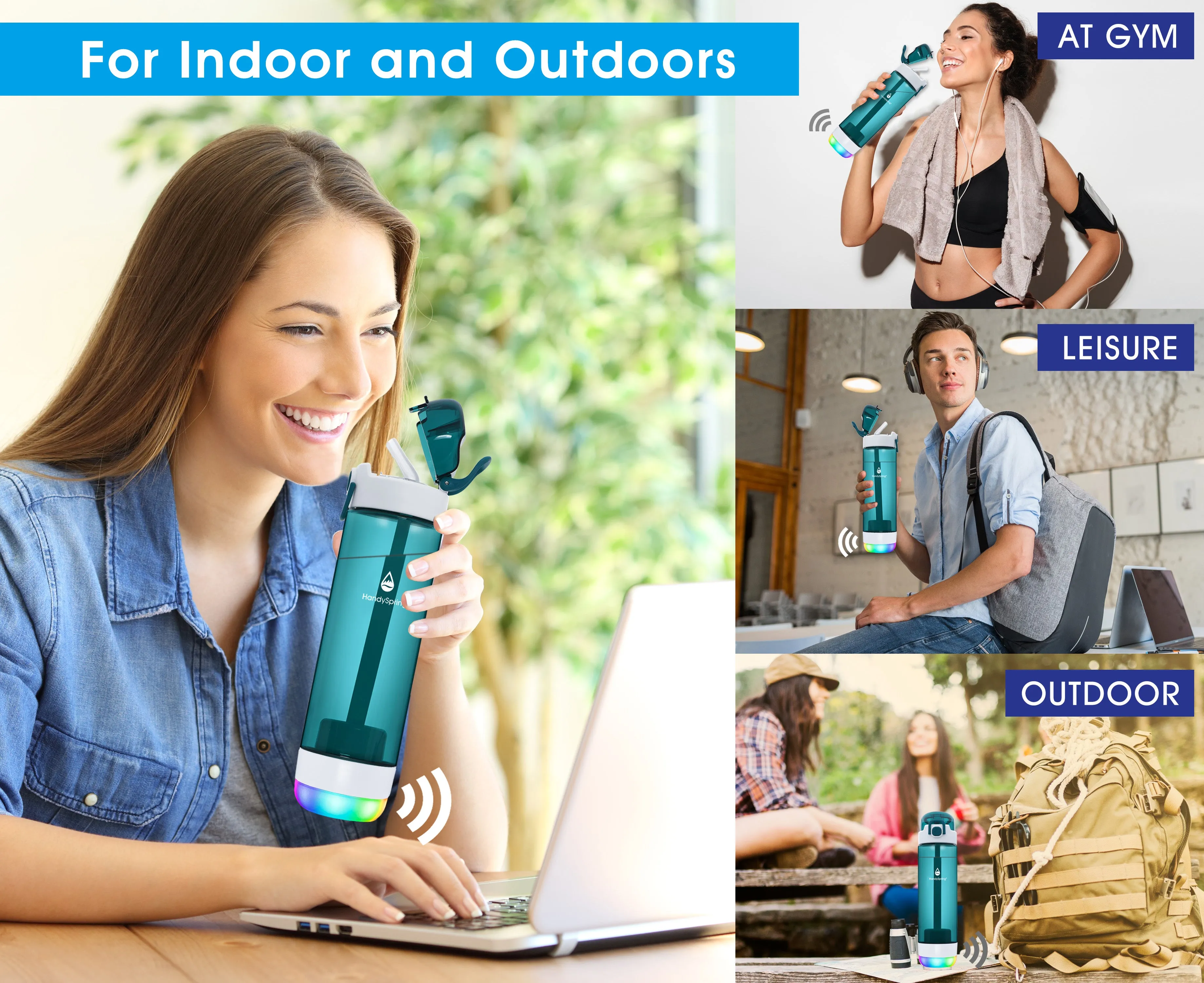 (WHOLESALE x 50PCS ) The World's 1st Smart Water Bottle with Filter and Reminder to Drink Water, Water Bottle with Filter, Filtered Water Bottle with Straw, Lights and Sound Reminder to Keep Hydrated, 26oz
