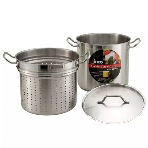 Winco SSDB-12S 12qt S/S Steamer/Pasta Cooker (Price/Set)