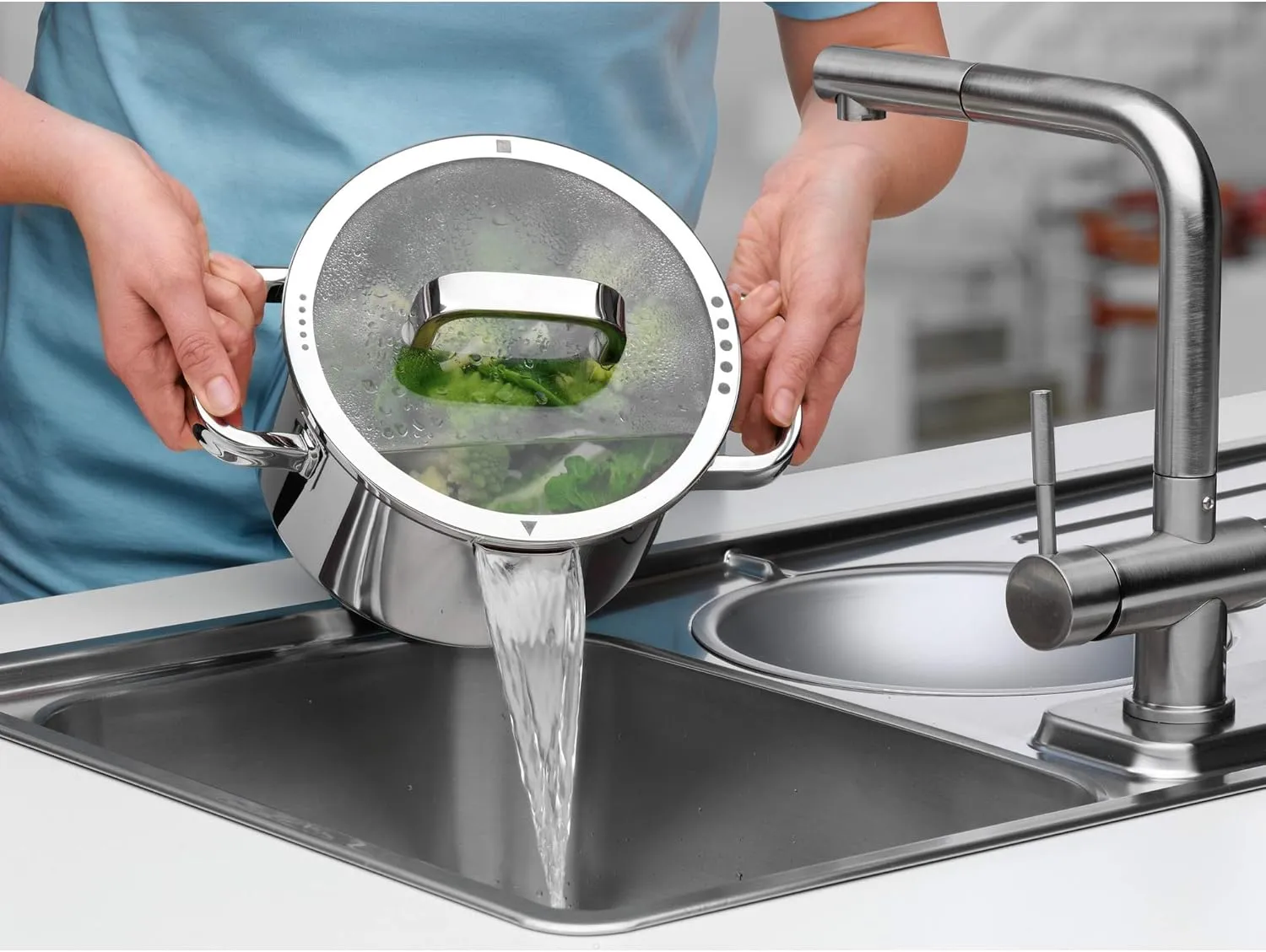 WMF Function 4 18/10 Stainless Steel 24cm High Casserole with Lid