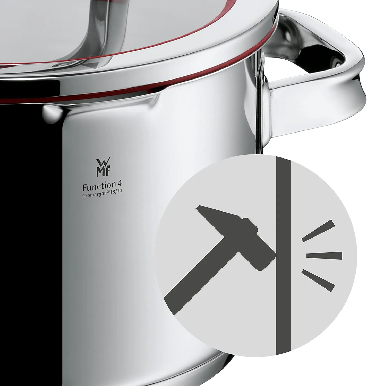 WMF Function 4 18/10 Stainless Steel 24cm High Casserole with Lid