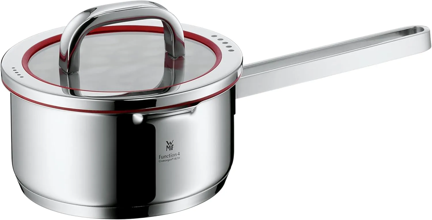 WMF Sauce Pan 16cm, 1.4L, Brushed Finish, Stainless Steel, Suitable for All Stove Tops, Including Induction, Dishwasher-Safe, With Lid