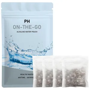 XIGGA Alkaline Water Filter Pouch Super Durable - 2/3/4/6 Pack, Rich in Minerals Balanced Alkali and Acid, Easy to Carry, NO Heavy Metal(White)