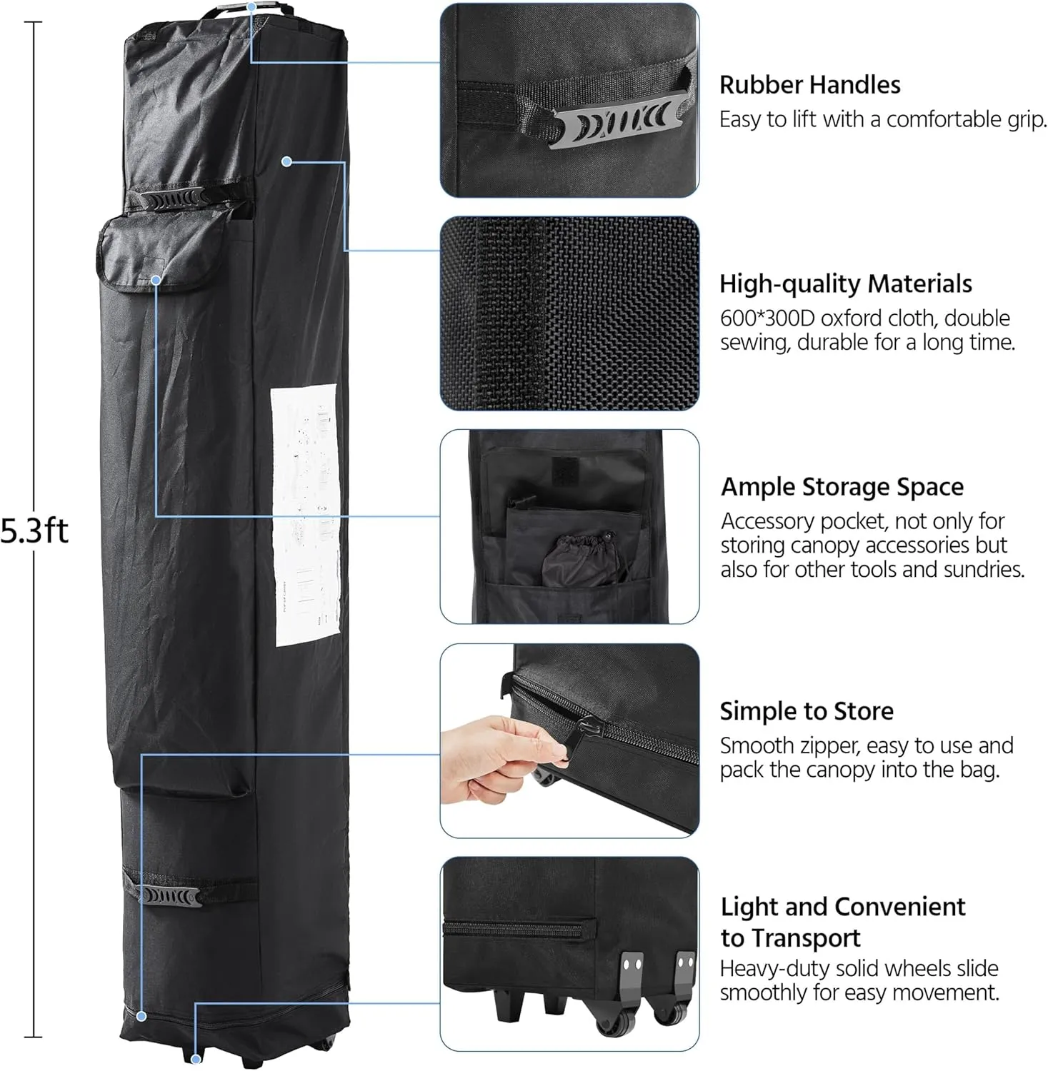 Yaheetech Canopy Tent, Commercial Instant Heavy Duty Canopy, 500D Waterproof Adjustable Canopy with Wheeled Carry Bag, 4 Sandbags and 4 Stakes (10x10, Dark Green)