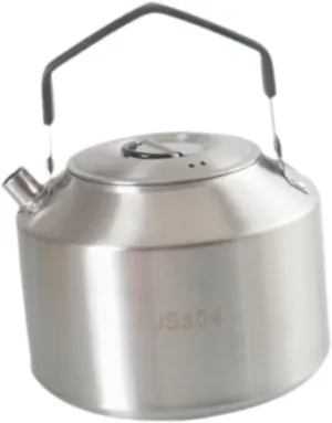 Yiju Camping Kettle Water Kettle Multifunctional Compact with Lid Cookware Coffee Tea Pot Water Pot for Climbing Camping Fishing, Black and 1.5L