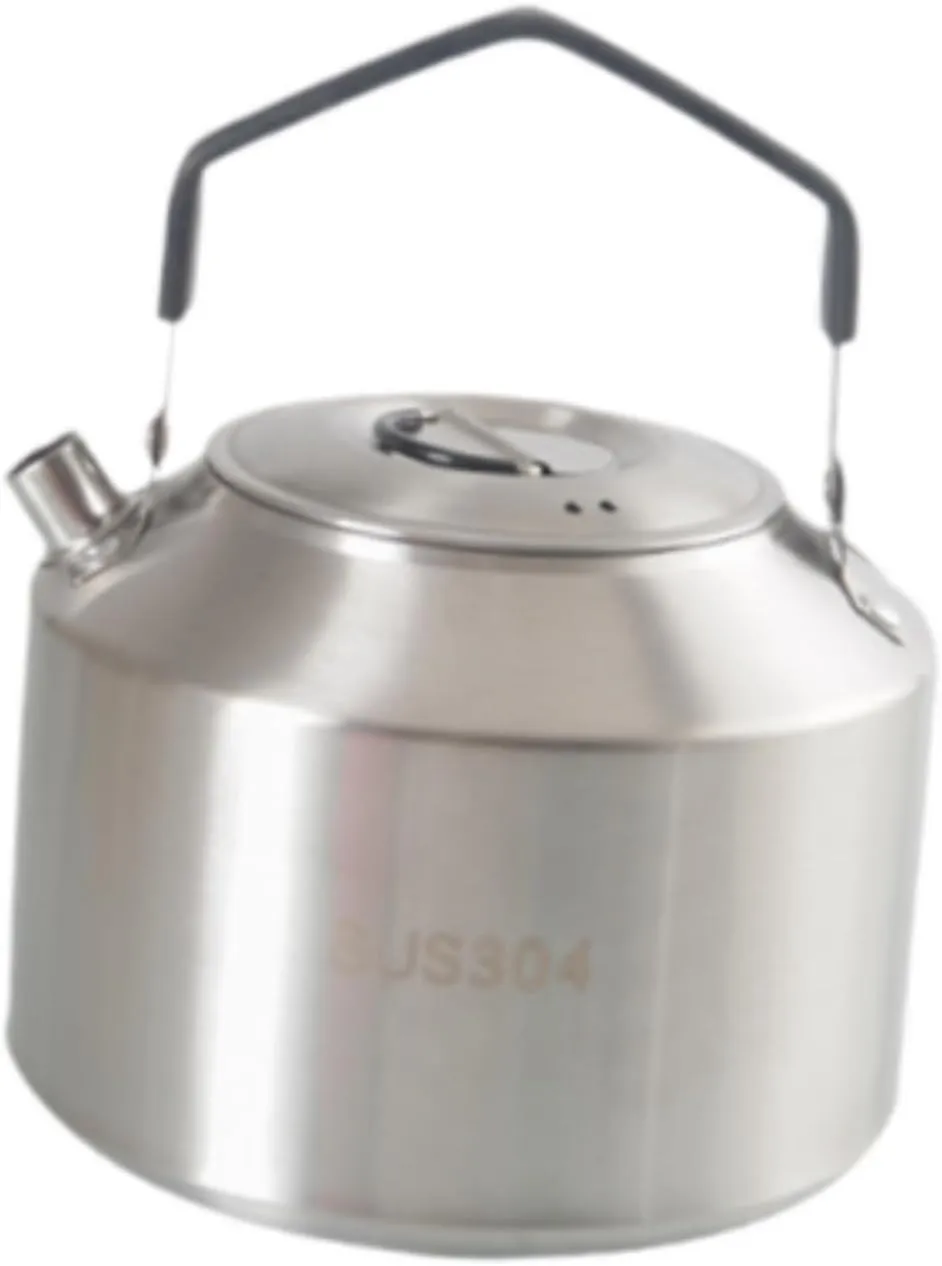 Yiju Camping Kettle Water Kettle Multifunctional Compact with Lid Cookware Coffee Tea Pot Water Pot for Climbing Camping Fishing, Black and 1.5L