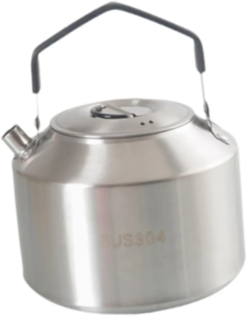 Yiju Camping Kettle Water Kettle Multifunctional Compact with Lid Cookware Coffee Tea Pot Water Pot for Climbing Camping Fishing, Black and 1.5L