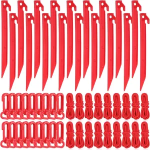 Yinkin 18 Sets Inflatable Stakes Replacement Yard Inflatable Plastic Stakes and Tethers for Christmas Lawn Tents Pegs Outdoor Camping Canopy