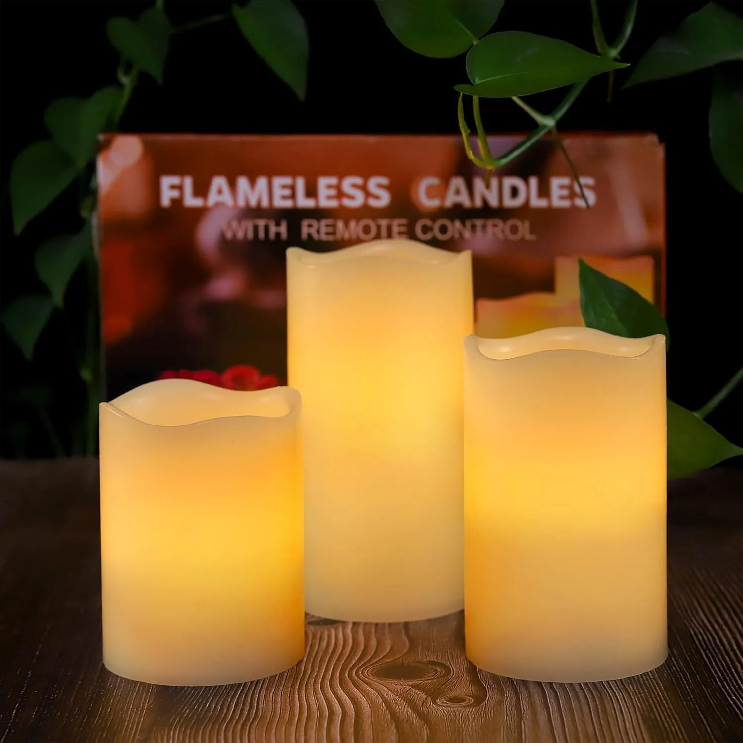 YIWER Wax Flameless Candles: 6 Pack Ivory Flameless Battery Operated Candle with Remote Timer Flickering Light for Mom Valentines Day Christmas Decor (Size: D3.15 x H 4"/5"/6",Include 2 Gift Boxes)