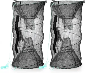ZENFUN Collapsible Cast Net, Foldable Fishing Net Trap, Lobster Trap, Portable Folded Fishing Accessories