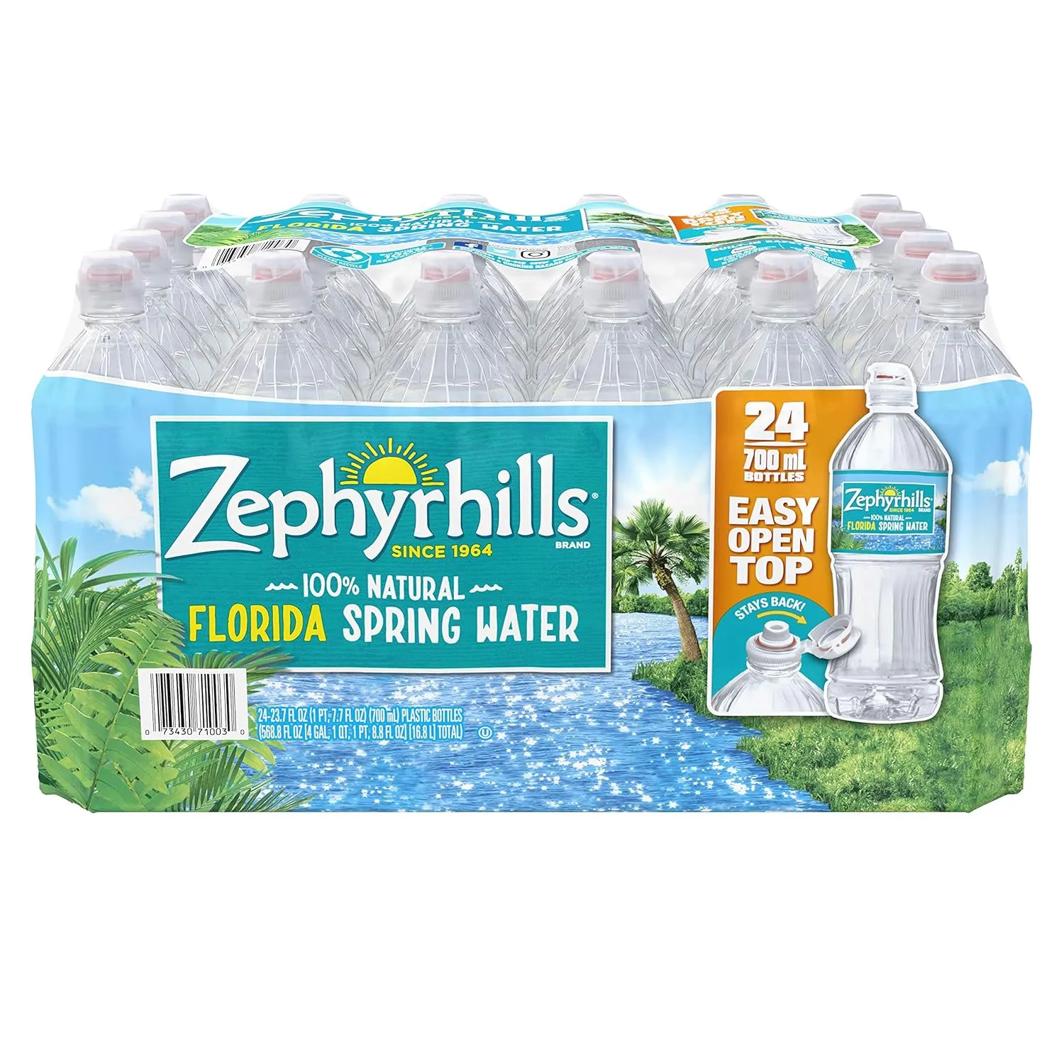 Zephyrhills Brand Natural Spring Water, 23.7 oz (24 Count)