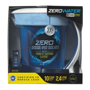 ZeroWater 10 cups Blue/Clear Water Filtration Pitcher